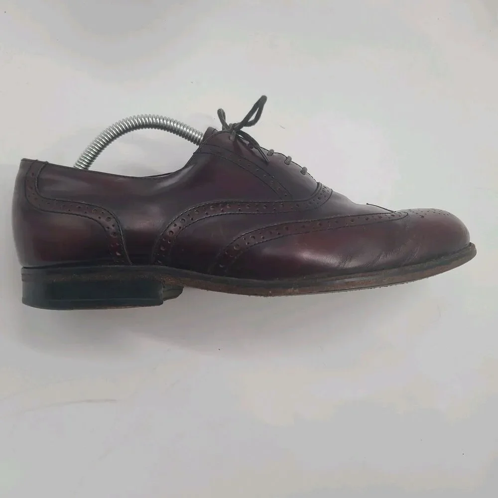 Botany 500 Leather Wing Tip Dress Shoes US Size 10W Burgundy